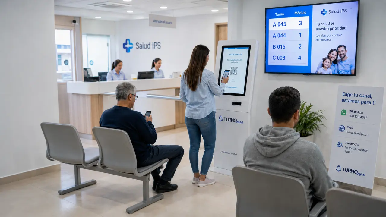 Kioscos de autoatención para sedes de alto flujo (Sistema de turnos digitales)